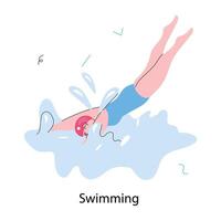 Trendy Swimming Concepts vector