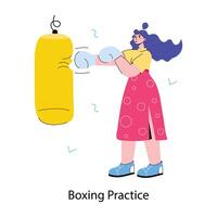 Trendy Boxing Practice vector