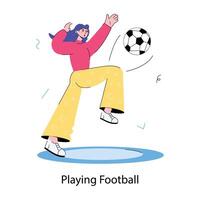 Trendy Playing Football vector