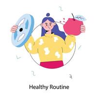 Trendy Healthy Routine vector