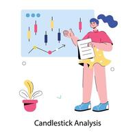 Trendy Candlestick Analysis vector