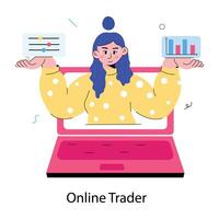 Trendy Online Trader vector