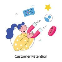 Trendy Customer Retention vector