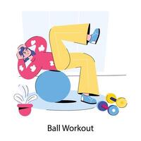 Trendy Ball Workout vector