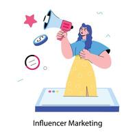 Trendy Influencer Marketing vector