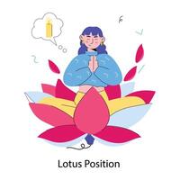 Trendy Lotus Position vector