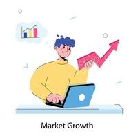 Trendy Market Growth vector