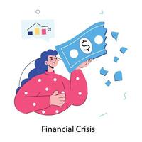 Trendy Financial Crisis vector