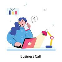 Trendy Business Call vector