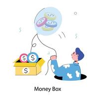 Trendy Money Box vector