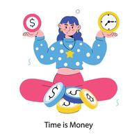 el tiempo es dinero vector