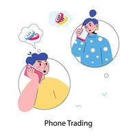 Trendy Phone Trading vector
