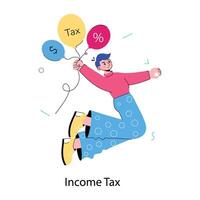 Trendy Income Tax vector