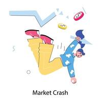 Trendy Market Crash vector