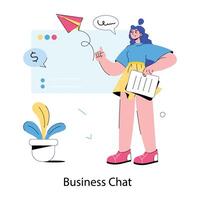 Trendy Business Chat vector