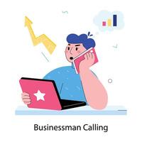 Trendy Businessman Calling vector