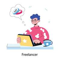 Trendy Freelancer Concepts vector