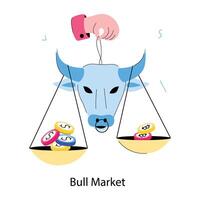 Trendy Bull Market vector