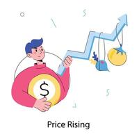 Trendy Price Rising vector