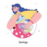 Trendy Savings Concepts vector