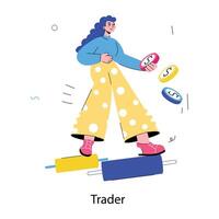 Trendy Trader Concepts vector