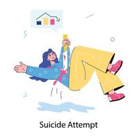 Trendy Suicide Attempt vector