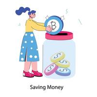 Trendy Saving Money vector