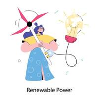 Trendy Renewable Power vector