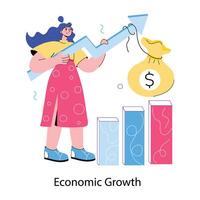 Trendy Economic Growth vector