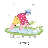 Trendy Farming Concepts vector