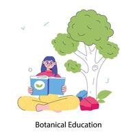 Trendy Botanical Education vector