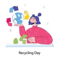 Trendy Recycling Day vector