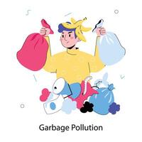 Trendy Garbage Pollution vector