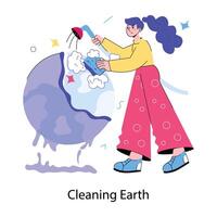 Trendy Cleaning Earth vector