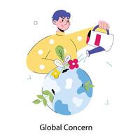 Trendy Global Concern vector