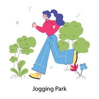 Trendy Jogging Park vector