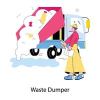 Trendy Waste Dumper vector