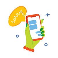 Trendy Sorry Message vector