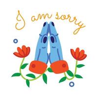 Trendy Sorry Gesture vector