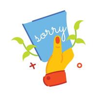 Trendy Sorry Note vector