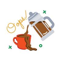 Trendy Overflow Coffee vector