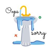 Trendy Clogged Basin vector