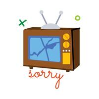 Trendy Broken TV vector