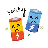 Trendy Empty Batteries vector