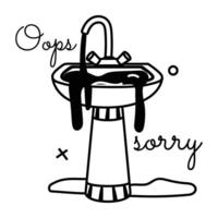 Trendy Clogged Basin vector