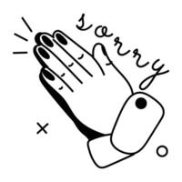 Trendy Sorry Hands vector