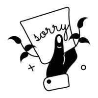 Trendy Sorry Note vector