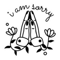 Trendy Sorry Gesture vector