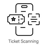 Trendy Ticket Scanning vector
