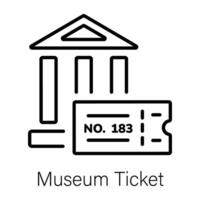 Trendy Museum Ticket vector